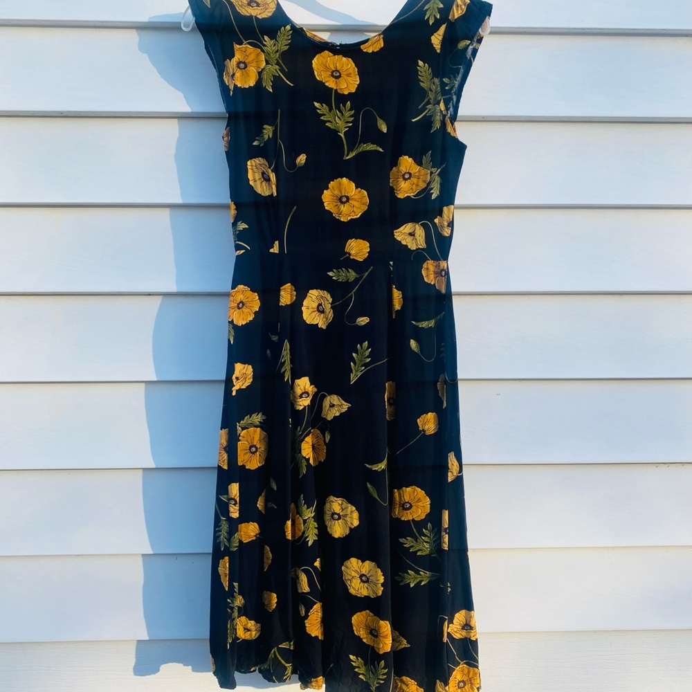 Black and Yellow Poppy Dress